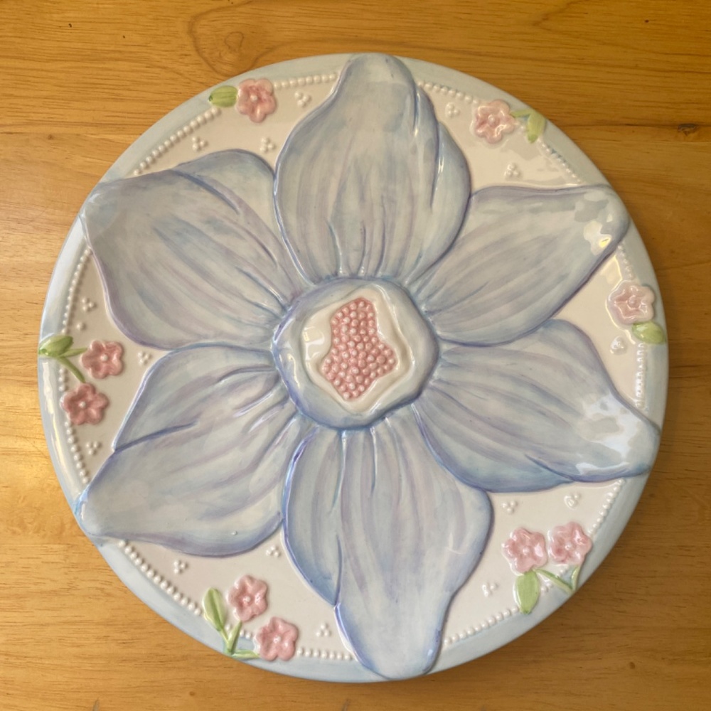 Bella Casa by Ganz Plate (baby blue) - Picture 4 of 5